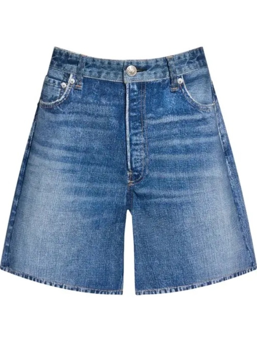 rag & bone Mid-Blue Denim High-Rise Shorts
